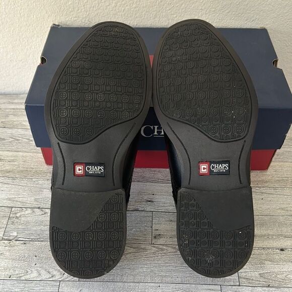 Chaps Black Leather Wingtip Shoes Size 11 NWT - Picture 11 of 11